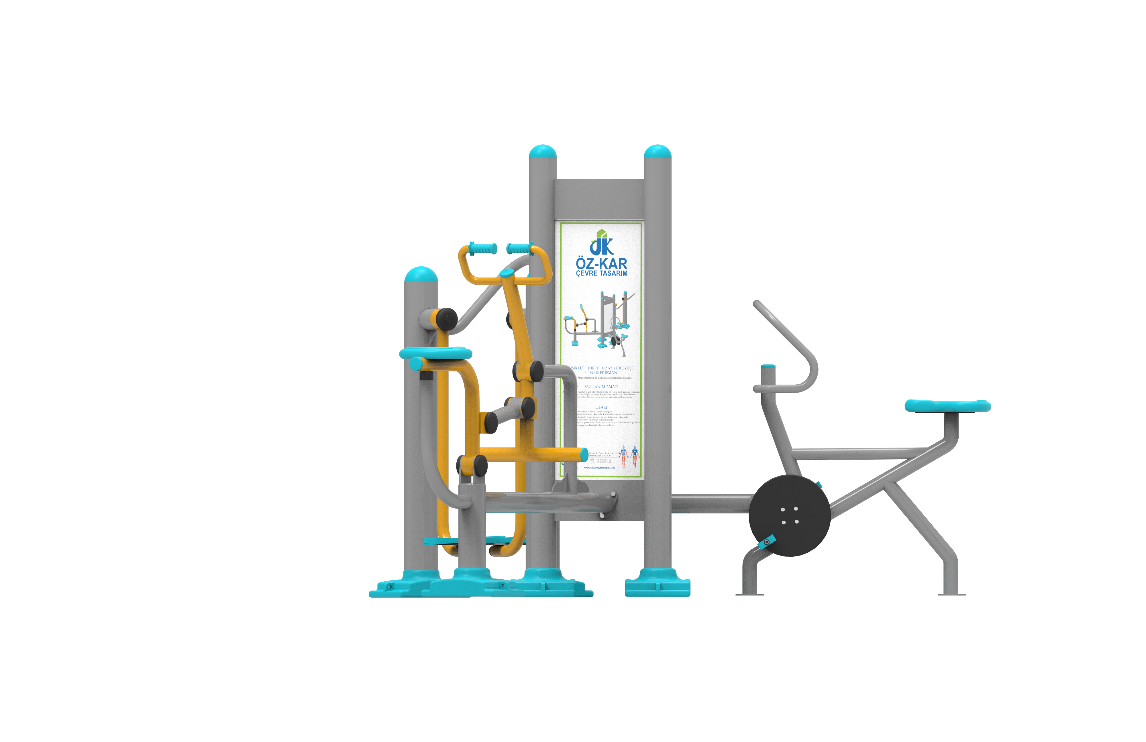 Uzay Yurusu Bisiklet ve Kurek Cekme Aleti PF-303 | Dış Mekan Spor Aletleri | Erse Kent Mobilyaları